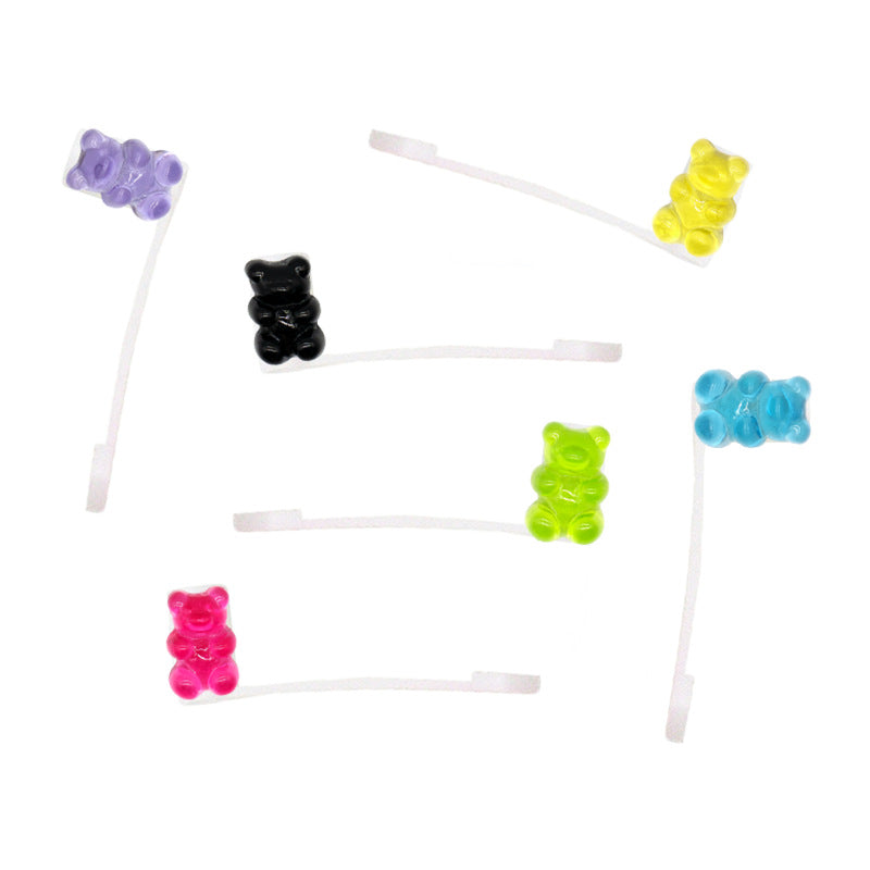 Wholesale 20pcs/pack Cartoon bear silicone straw cap detachable 8-10MM